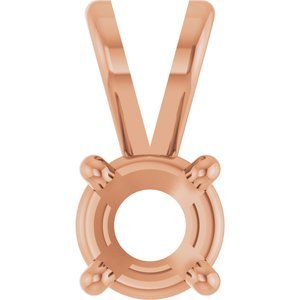 14K Roségoud 4.5 mm Rond 4-Prong Hanger Montuur