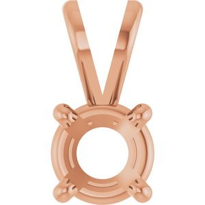 14K Roségoud 5.2 mm Rond 4-Prong Hanger Montuur