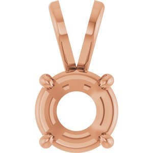 14K Roségoud 6 mm Rond 4-Prong Hanger Montuur