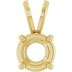 14K Geelgoud 6 mm Rond 4-Prong Hanger Montuur