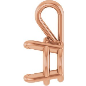 14K Roségoud 6.5 mm Rond 4-Prong Hanger Montuur - Afbeelding 3
