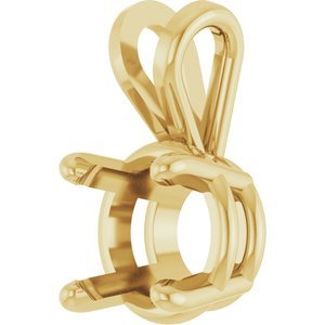 14K Geelgoud 6.5 mm Rond 4-Prong Hanger Montuur - Afbeelding 2
