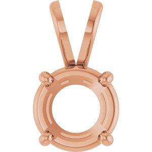 14K Roségoud 6.5 mm Rond 4-Prong Hanger Montuur