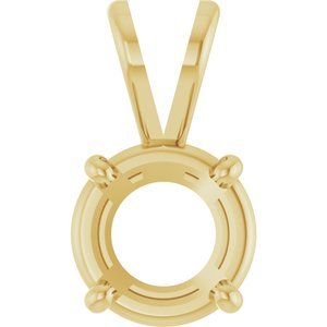 14K Geelgoud 6.7 mm Rond 4-Prong Hanger Montuur
