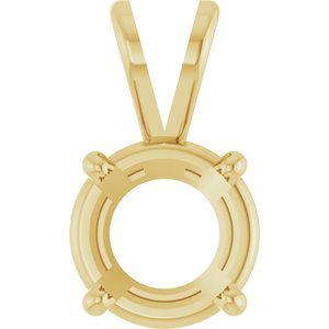14K Geelgoud 7 mm Rond 4-Prong Hanger Montuur