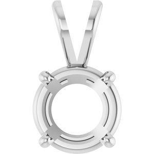 18K Witgoud 7 mm Rond 4-Prong Hanger Montuur