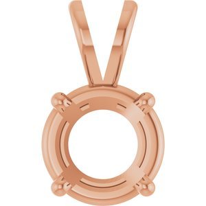 14K Roségoud 7.5 mm Rond 4-Prong Hanger Montuur
