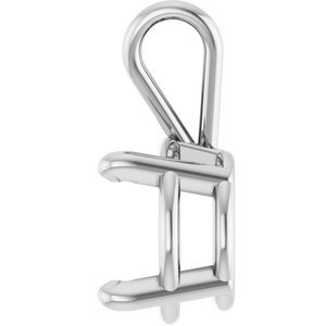 18K Witgoud 8.5 mm Rond 4-Prong Hanger Montuur - Afbeelding 3