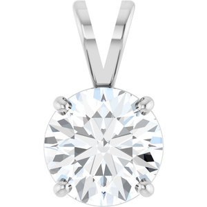 18K Witgoud 8.5 mm Rond 4-Prong Hanger Montuur - Afbeelding 5
