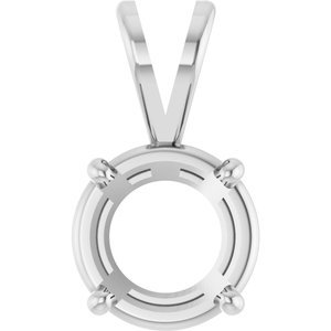 18K Witgoud 8 mm Rond 4-Prong Hanger Montuur