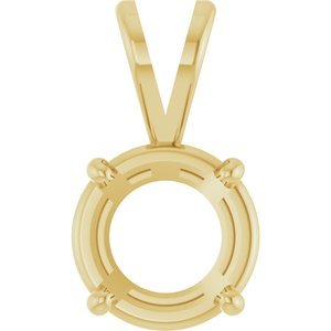 14K Geelgoud 8 mm Rond 4-Prong Hanger Montuur