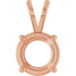 14K Roségoud 8.2 mm Rond 4-Prong Hanger Montuur