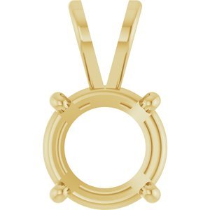 14K Geelgoud 9 mm Rond 4-Prong Hanger Montuur