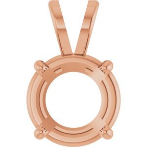 14K Roségoud 10 mm Rond 4-Prong Hanger Montuur