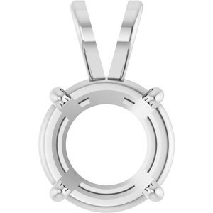 14K Witgoud 10 mm Rond 4-Prong Hanger Montuur