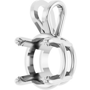 14K Witgoud 10 mm Rond 4-Prong Hanger Montuur - Afbeelding 2