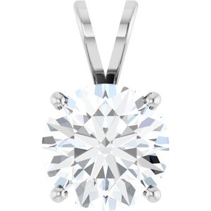 14K Witgoud 10.5 mm Rond 4-Prong Hanger Montuur - Afbeelding 5