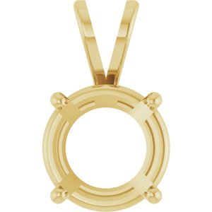 14K Geelgoud 10.5 mm Rond 4-Prong Hanger Montuur