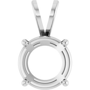 14K Witgoud 10.5 mm Rond 4-Prong Hanger Montuur