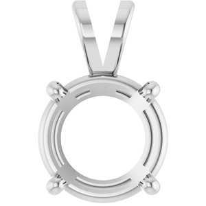 14K Witgoud 11.5 mm Rond 4-Prong Hanger Montuur