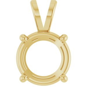 14K Geelgoud 11.5 mm Rond 4-Prong Hanger Montuur