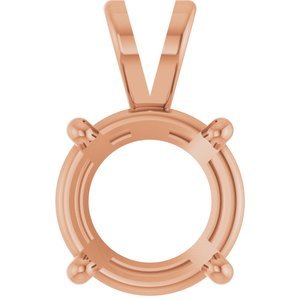 14K Roségoud 11.5 mm Rond 4-Prong Hanger Montuur