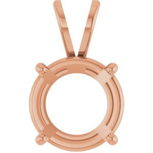 14K Roségoud 12 mm Rond 4-Prong Hanger Montuur