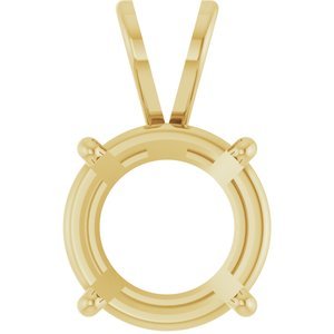 14K Geelgoud 12 mm Rond 4-Prong Hanger Montuur