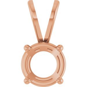 14K Roségoud 5.5 mm Rond 4-Prong Lichtgewicht Hanger Montuur