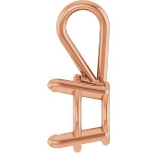 18K Roségoud 5.5 mm Rond 4-Prong Lichtgewicht Hanger Montuur - Afbeelding 3