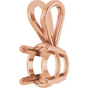 18K Roségoud 5.5 mm Rond 4-Prong Lichtgewicht Hanger Montuur - Afbeelding 2