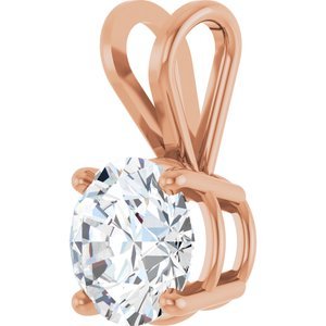 18K Roségoud 5.5 mm Rond 4-Prong Lichtgewicht Hanger Montuur - Afbeelding 5