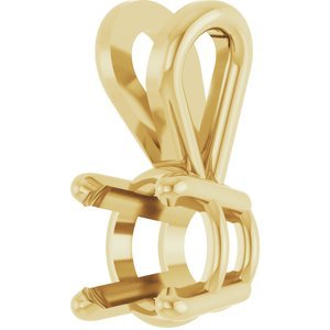 14K Geelgoud 4.5 mm Rond 4-Prong Lichtgewicht Hanger Montuur - Afbeelding 2