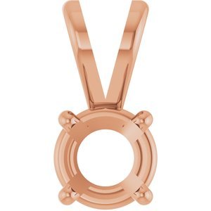 14K Roségoud 4.5 mm Rond 4-Prong Lichtgewicht Hanger Montuur