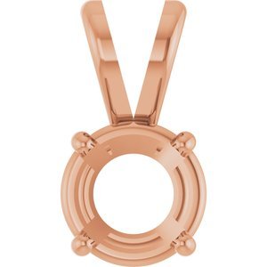 14K Roségoud 5 mm Rond 4-Prong Lichtgewicht Hanger Montuur