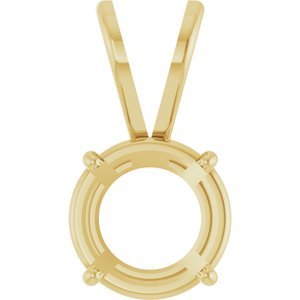 14K Geelgoud 7 mm Rond 4-Prong Lichtgewicht Hanger Montuur