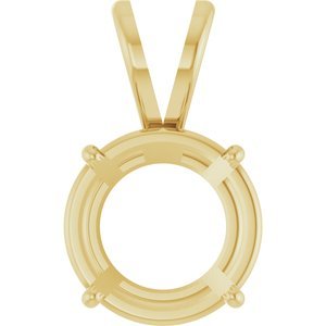 14K Geelgoud 8 mm Rond 4-Prong Lichtgewicht Hanger Montuur