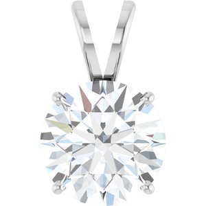 14K Witgoud 8 mm Rond 4-Prong Lichtgewicht Hanger Montuur - Afbeelding 4