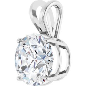 14K Witgoud 8 mm Rond 4-Prong Lichtgewicht Hanger Montuur - Afbeelding 5