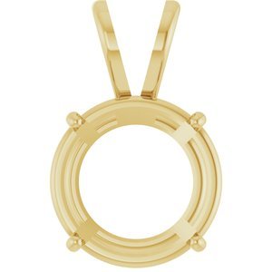 14K Geelgoud 10 mm Rond 4-Prong Lichtgewicht Hanger Montuur