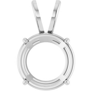 14K Witgoud 10 mm Rond 4-Prong Lichtgewicht Hanger Montuur
