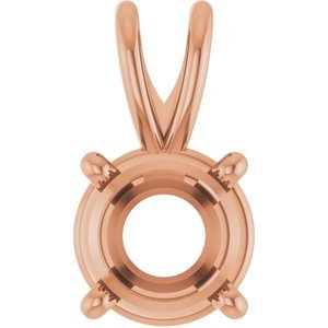 14K Roségoud 5 mm Rond 4-Prong Pre-Notched Hanger Montuur