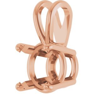 14K Roségoud 5.5 mm Rond 4-Prong Pre-Notched Hanger Montuur - Afbeelding 2