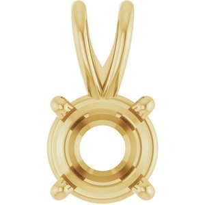 14K Geelgoud 4.5 mm Rond 4-Prong Pre-Notched Hanger Montuur