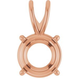 14K Roségoud 7.5 mm Rond 4-Prong Pre-Notched Hanger Montuur