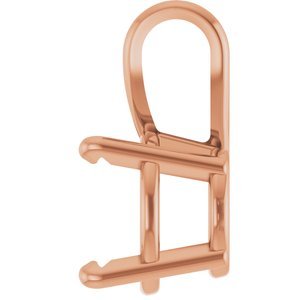 14K Roségoud 6.5 mm Rond 4-Prong Pre-Notched Hanger Montuur - Afbeelding 3