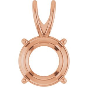 14K Roségoud 8.5 mm Rond 4-Prong Pre-Notched Hanger Montuur