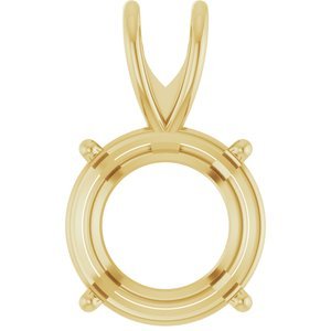 14K Geelgoud 10.5 mm Rond 4-Prong Pre-Notched Hanger Montuur