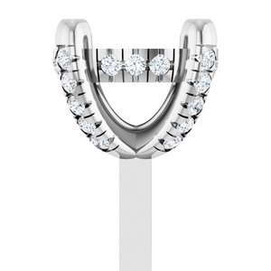 14K Witgoud 7.4 mm Rond 4-Prong 1/6 CTW Natuurlijke Diamant Semi-Gezet Hidden Halo-stijl Zetkop met stift