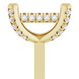14K Geelgoud 7.5x5.5 mm Emerald 4-Prong 1/6 CTW Natuurlijke Diamant Semi-Gezet Hidden Halo-stijl Zetkop met stift